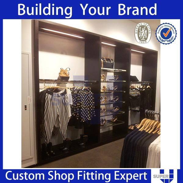 Customized Modern Clothing Shop Wall Display Rack 2