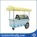 Mobile slide glass door ice cream cart gelato cart B4