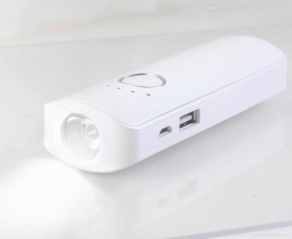 Power bank with bright LED torch