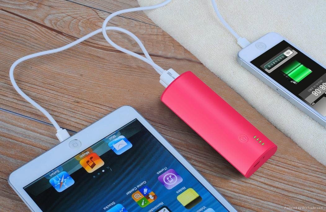Power bank with LED red laser light