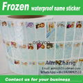 personalized PVC kids waterproof name sticker frozen design label 1