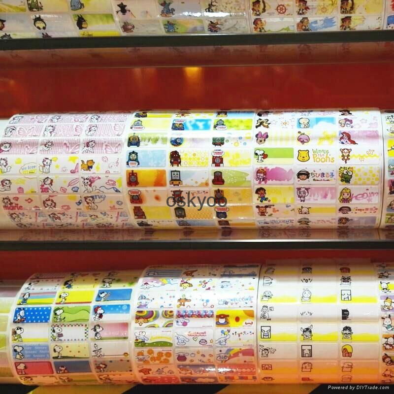 china PVC cartoon printing name sticker wholesales 4