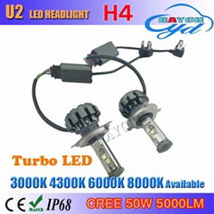 2016 super bright 60w 6000lm U2 canbus mini led lamp H4 H13 9004 9007 for car 