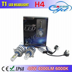 T1 canbus led lamp 40w 4000lm H4 H13 9004 9007