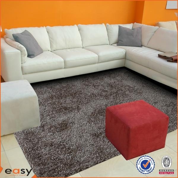 office use modern easy clean soft 300D 100% polyester shaggy rugs  4