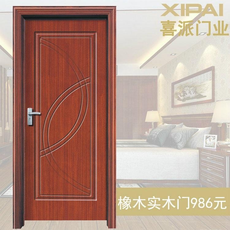 anti-fire handcraft wooden door fire-proof wooden door Solid wood composite door  3