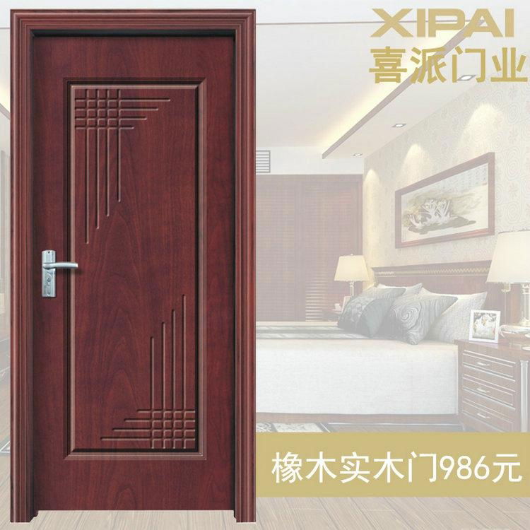 anti-fire handcraft wooden door fire-proof wooden door Solid wood composite door  5
