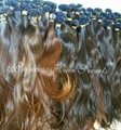 Clip in Human Hair Extensions #01_jet black Can be customized 5