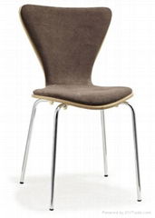 armless canteen high quality plywood chair with upholstery