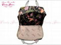 Large Black Birds Flower Print Backpack