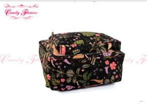 Large Black Birds Flower Print Backpack 2