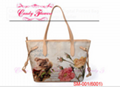Fashionable big size Digital Printed Bags Eco Friendly flower Handbags 4