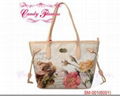 Fashionable big size Digital Printed Bags Eco Friendly flower Handbags 1