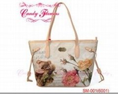 Fashionable big size Digital Printed Bags Eco Friendly flower Handbags