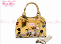 Classical Yellow Womens Tote Bags ladies big handbags with Flower Printed