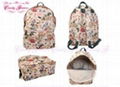 Fashion white Flower Print Backpack travelling rucksacks for women 4