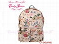 Fashion white Flower Print Backpack travelling rucksacks for women