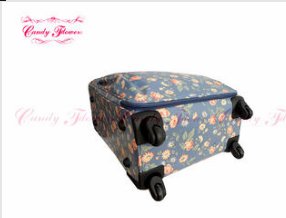 Blue flower 25 inch l   age Ladies Trolley Bag with Universal Wheel