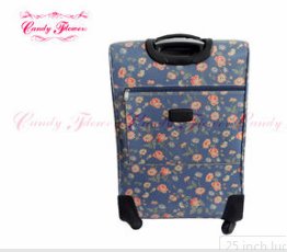 Blue flower 25 inch l   age Ladies Trolley Bag with Universal Wheel 2