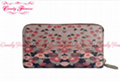 Colorful Floral Big Ladies Card Wallet Special Lovely Digital Pattern with Zippe