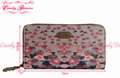 Colorful Floral Big Ladies Card Wallet Special Lovely Digital Pattern with Zippe 3