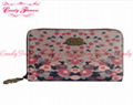 Colorful Floral Big Ladies Card Wallet Special Lovely Digital Pattern with Zippe 4