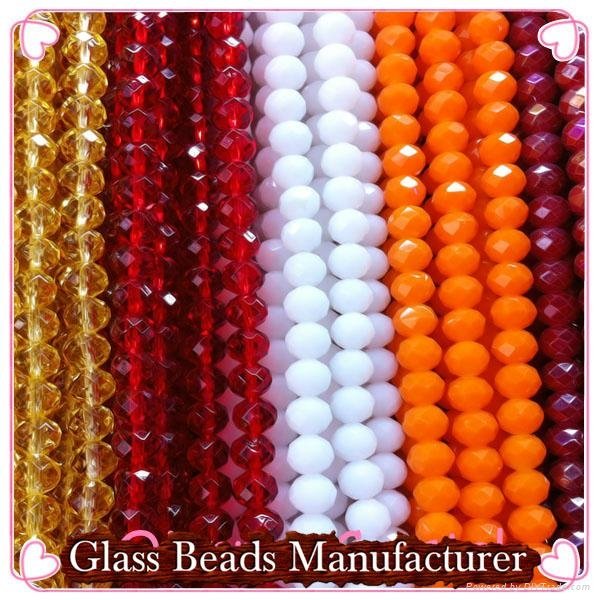 yiwu crystal beads, pujiang faceted rondelle glass beads factory