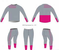 Pink women Full sleeve running wears 2015 bodybuilding wear slim fit running wea