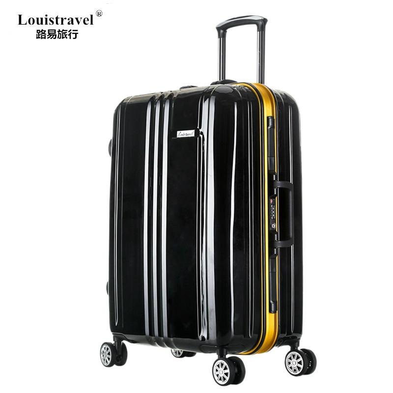 Louistravel拉杆箱萬向輪鋁框行李箱定做旅行箱批發