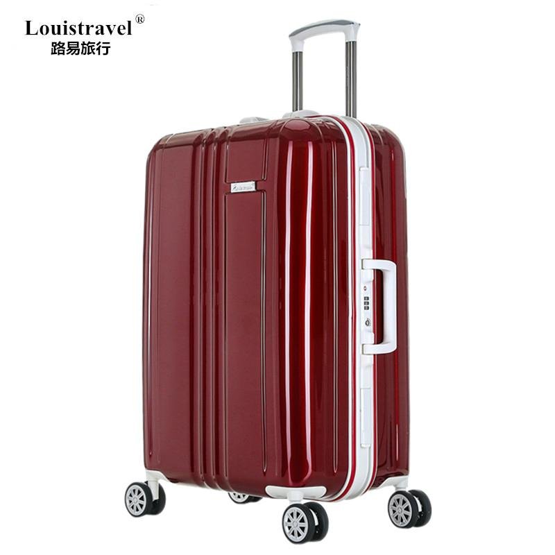 Louistravel拉杆箱萬向輪鋁框行李箱定做旅行箱批發 3