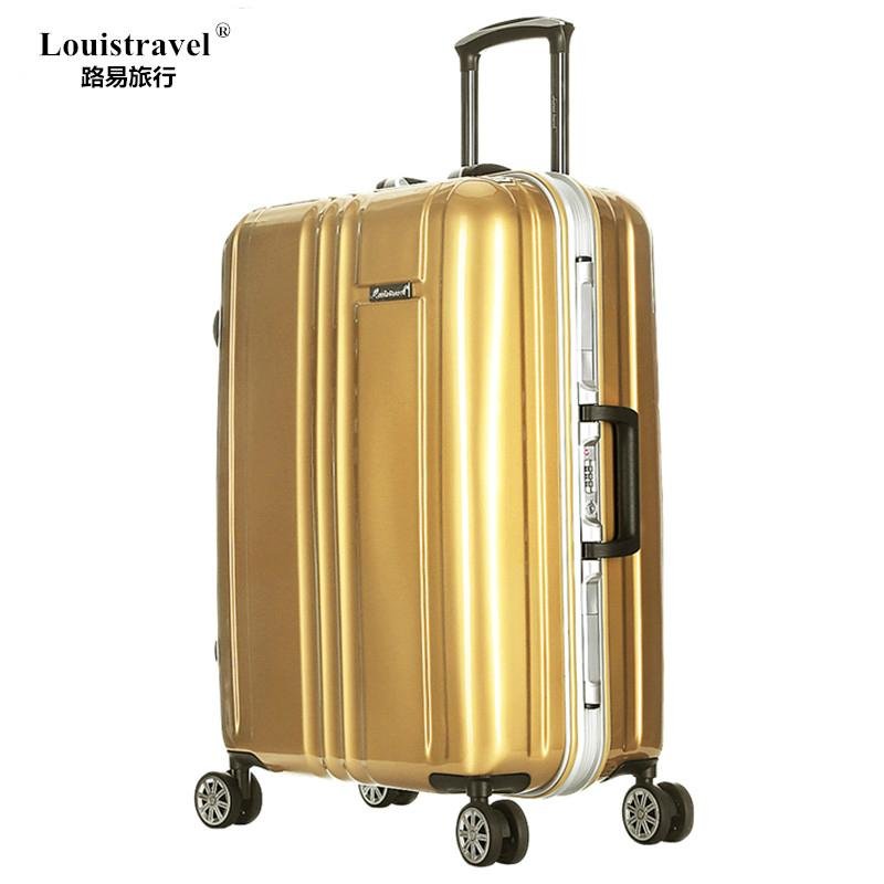 Louistravel拉杆箱萬向輪鋁框行李箱定做旅行箱批發 4
