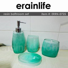 transparent polyresin bathroom set 