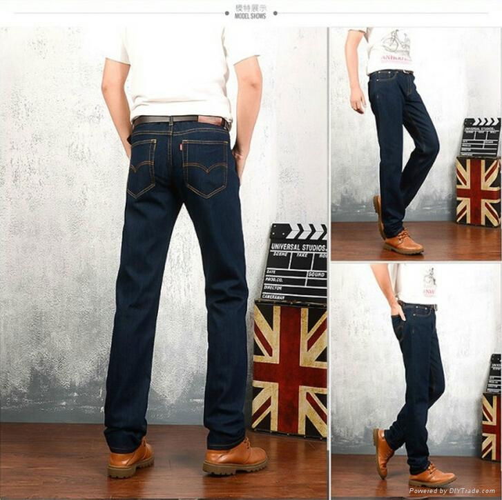 Male boys jeans skinny pants pencil pants thick male straight long trousers 4