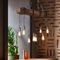 Retro vintage chandelier long wood lighting pendant lamp 4