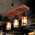 Wood board Chandelier & pendant lights vintage hanging light 3