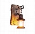 Natural shelf wall wood carved lamp wall mounted square light