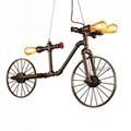 Vintage Art Deco Bicycle Iron Chandelier Pendant Lamp