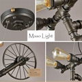 Vintage Art Deco Bicycle Iron Chandelier Pendant Lamp