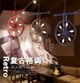 Vintage Wheel Chandelier Light Industrial Pendant Hanging Lamp Fixture 3