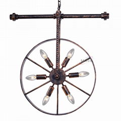 Vintage Wheel Chandelier Light