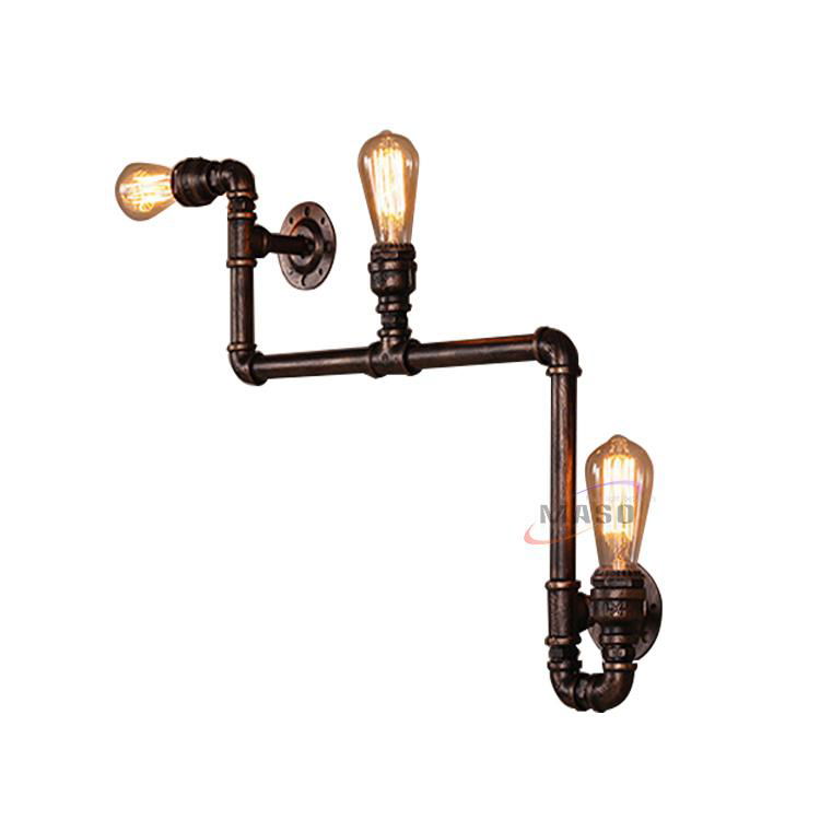 Industrial Lighting Iron Water Pipe Sconce Wall Light