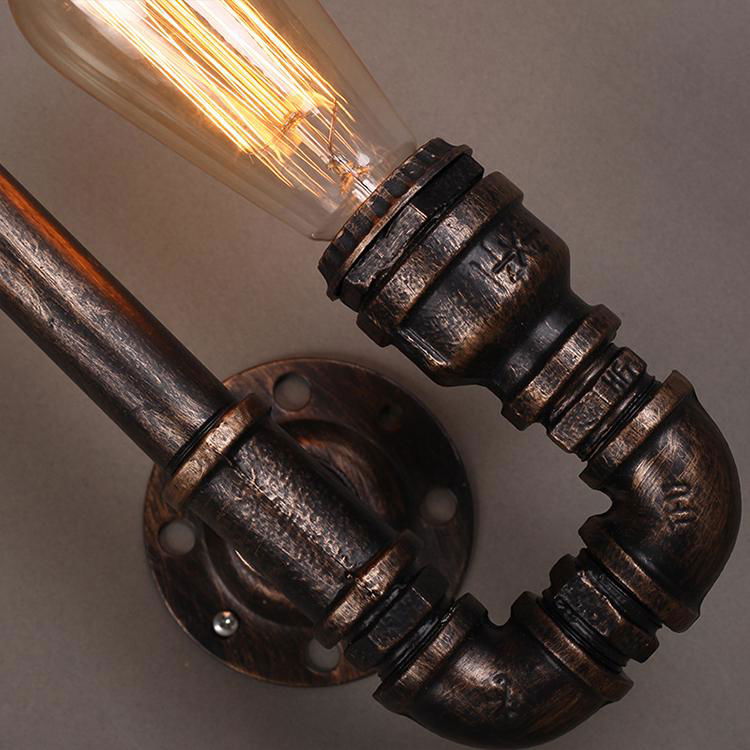 Industrial Lighting Iron Water Pipe Sconce Wall Light 2