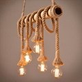 Creative Natural lights Bamboo Woven Pendant Lamp Restaurant rope chandelier 2