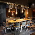 Creative Natural lights Bamboo Woven Pendant Lamp Restaurant rope chandelier