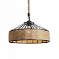 Industrial hanging ceiling lamp chandelier hemp rope light fixture 1