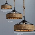 Industrial hanging ceiling lamp chandelier hemp rope light fixture 3