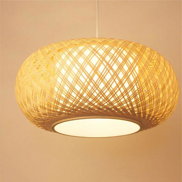 Natural bamboo pendant lamp decorative ball rattan pendant lamp 5