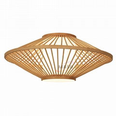 Suspended ceiling lighting modern lamp bamboo shade pendant light led