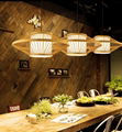 Suspended ceiling lighting modern lamp bamboo shade pendant light led