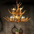 White color kitchen big reindeer resin antler horn chandelier lights